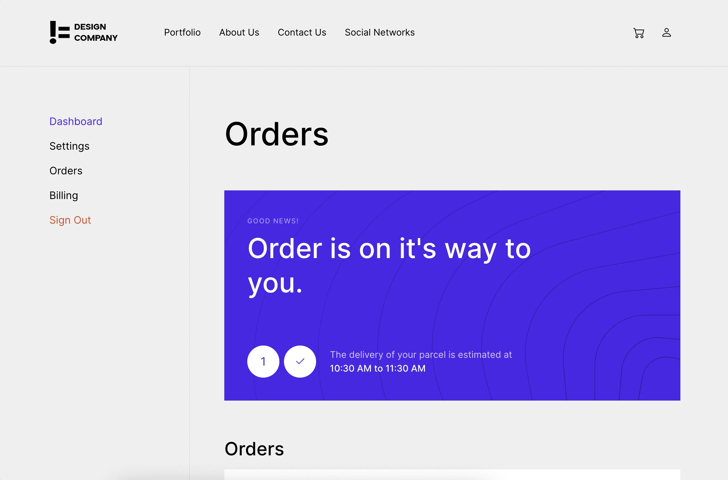 Portfolio website Not a Design Company - Orders