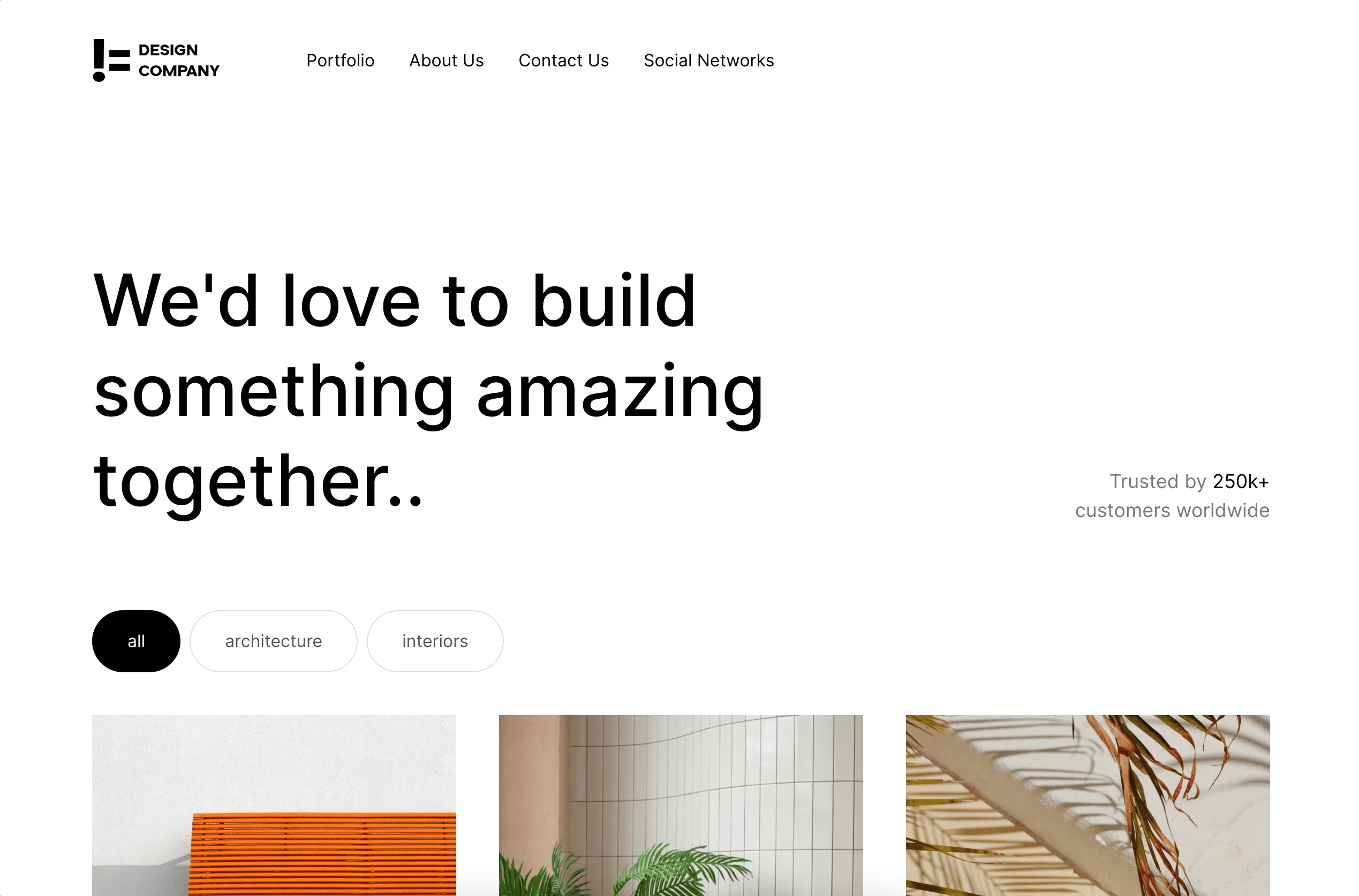 Portfolio website Not a Design Company - Portfolio Grid