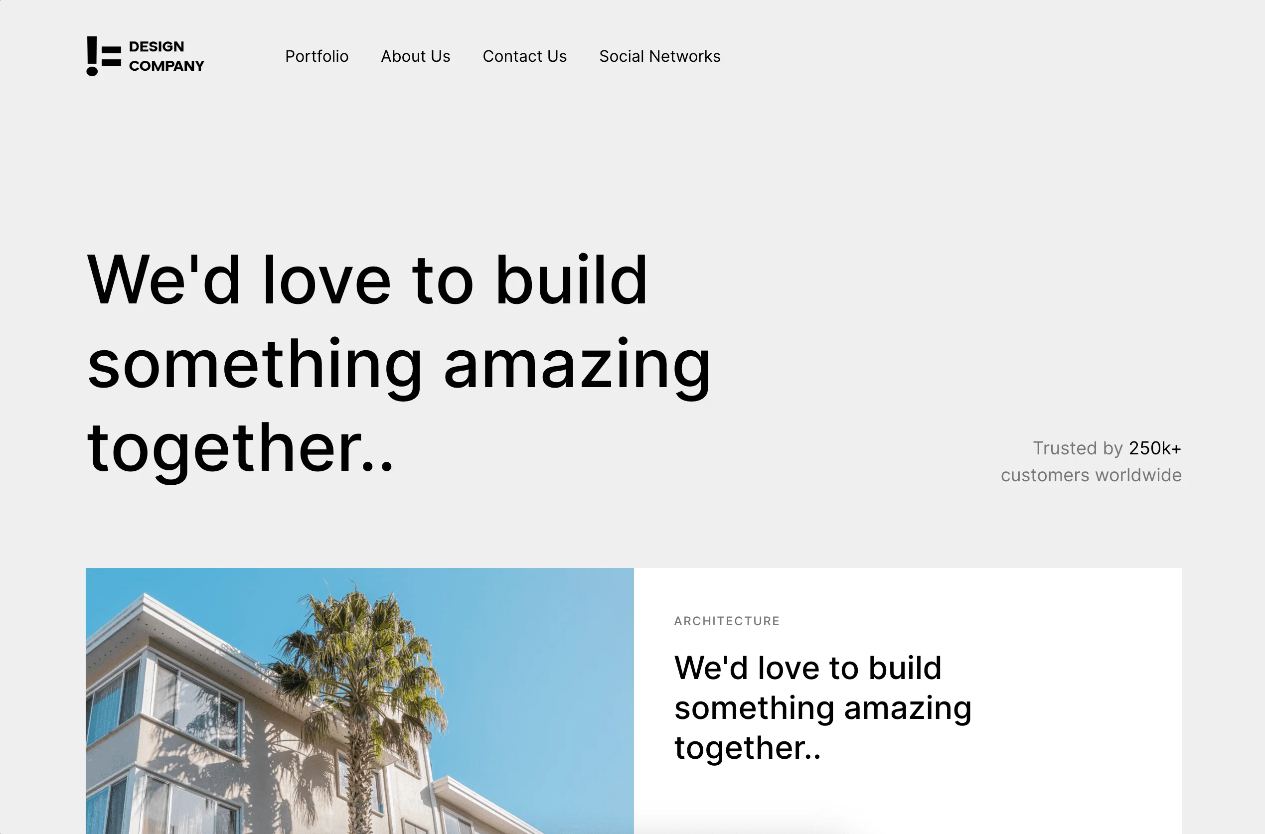 Portfolio website Not a Design Company - Portfolio List