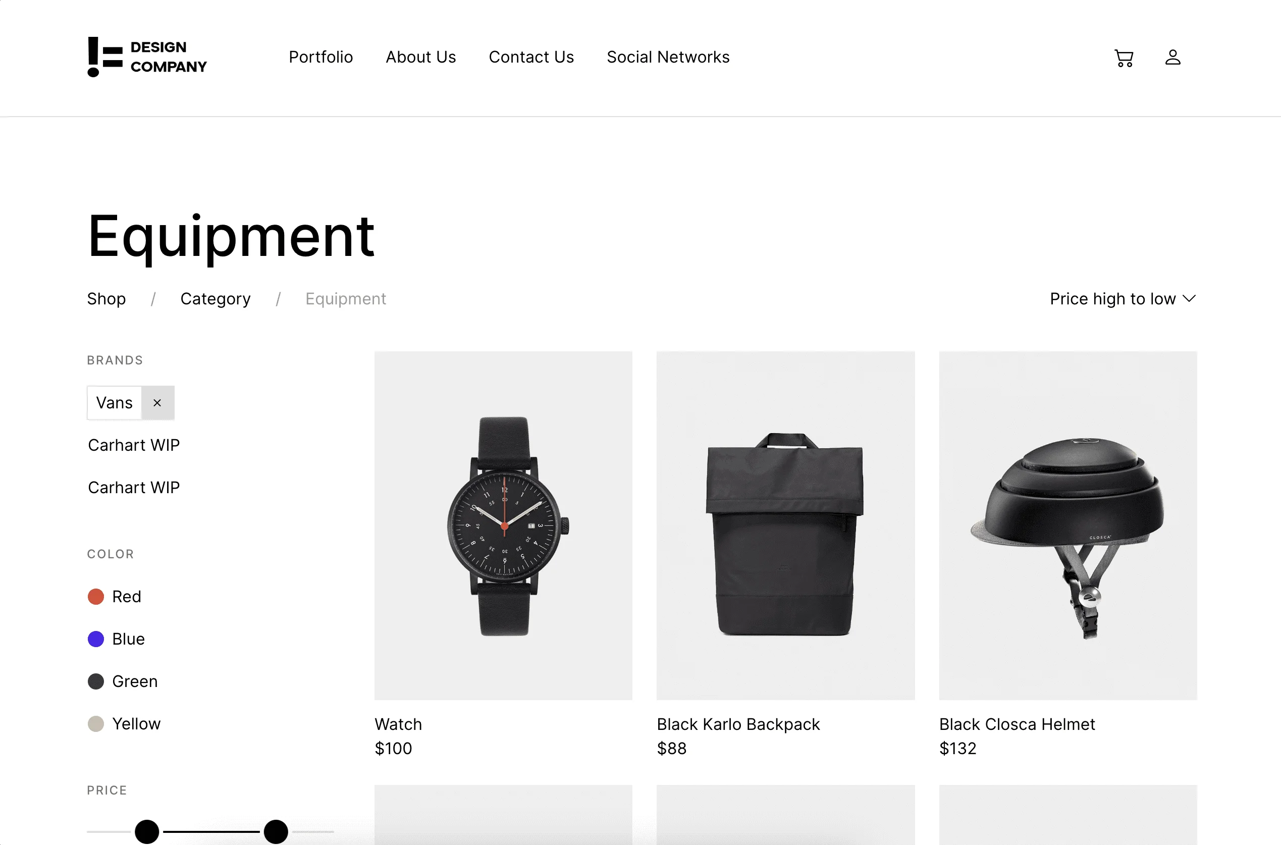 Portfolio website Not a Design Company - Listing Sidebar