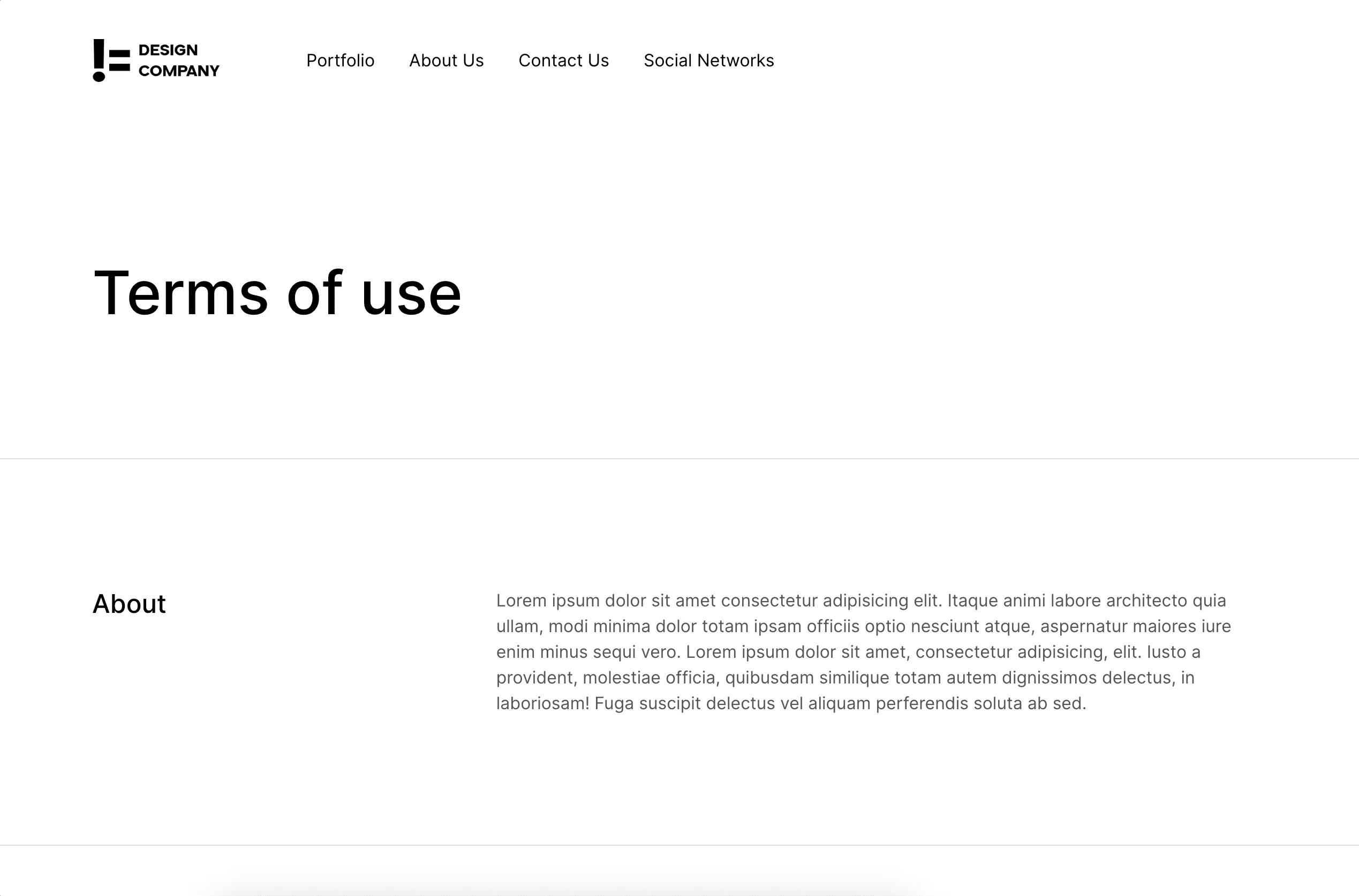 Portfolio website Not a Design Company - Terms